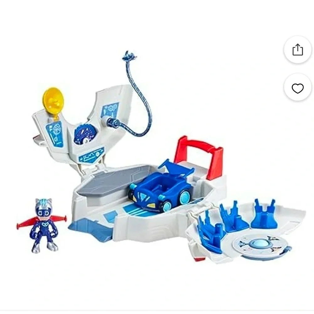 PJ Masks Power Heroes PJ Power Q Playset, Headquarters Set with Car and Figure